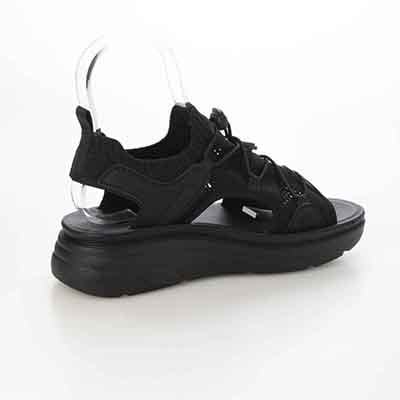 エル スポーツ ELLESPORT 　レースアップニット厚底スポーツサンダル　ESP12608 BLACK M（23～23.5ｃｍ）