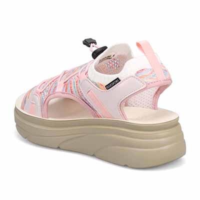 エル スポーツ ELLESPORT 　レースアップニット厚底スポーツサンダル　ESP12608 PINK-MULTI M（23～23.5ｃｍ）