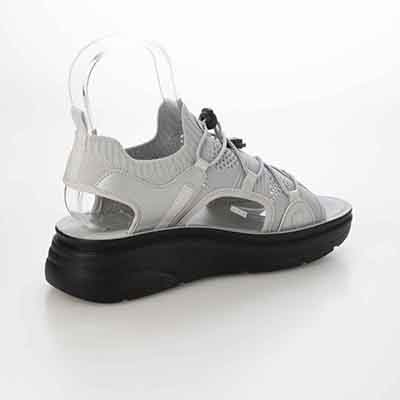 エル スポーツ ELLESPORT 　レースアップニット厚底スポーツサンダル　ESP12608 SILVER M（23～23.5ｃｍ）