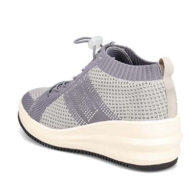 エル スポーツ ELLESPORT 軽量厚底ニットブーツ ESP12713A GRAY/C 23.0