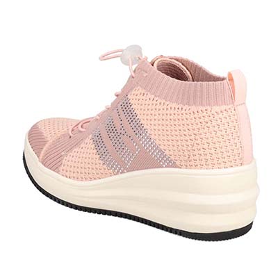 エル スポーツ ELLESPORT 軽量厚底ニットブーツ ESP12713A PINK/C 23.0