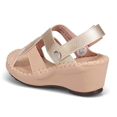 エル スポーツ ELLESPORT 2WAYウェッジサンダル　ESP12738 BEIGE/GOLD 23.0