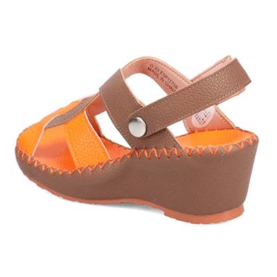 エル スポーツ ELLESPORT 2WAYウェッジサンダル　ESP12738 BROWN/ORANGE 23.0
