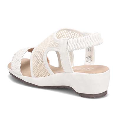 エル スポーツ ELLESPORT メッシュ調ウェッジサンダル　ESP12740 WHITE-METALLIC 23.0