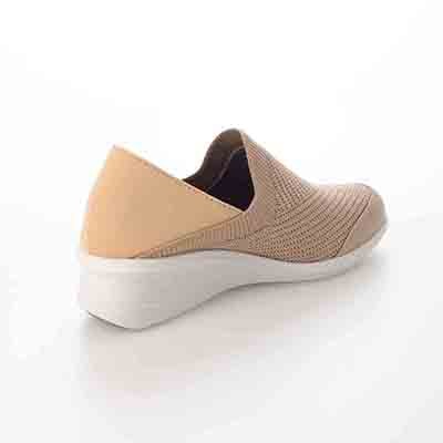 エル スポーツ ELLESPORT ニット編みウェッジスリッポンシューズ  ESP14704 BEIGE 23.0