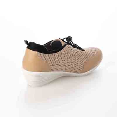 エル スポーツ ELLESPORT ニット編みウェッジレースアップシューズ  ESP14706 BEIGE 23.0