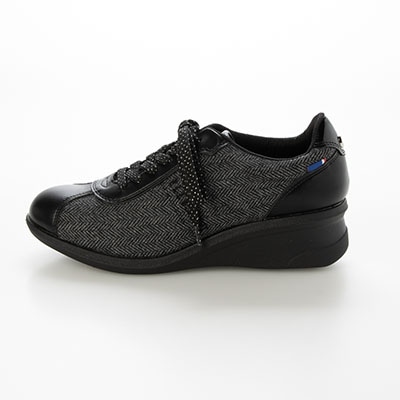 エル スポーツ ELLESPORT レースアップウェッジスニーカー　ESP14707 GRAY-TX 23.0