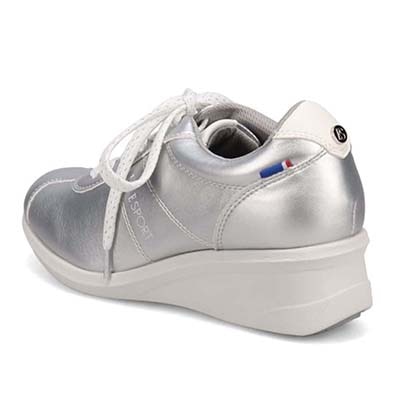 エル スポーツ ELLESPORT レースアップウェッジスニーカー　ESP14707 SILVER 23.0