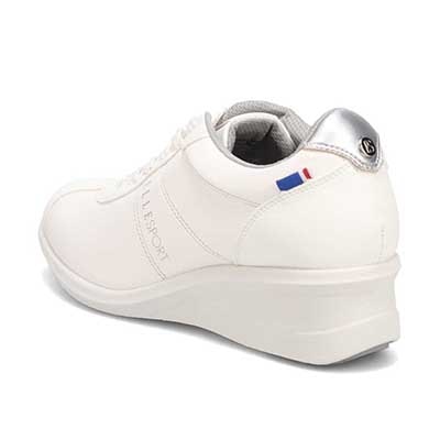 エル スポーツ ELLESPORT レースアップウェッジスニーカー　ESP14707 WHITE 23.0