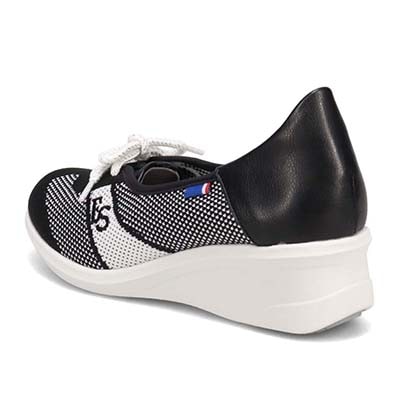 エル スポーツ ELLESPORT ニットショートレースアップシューズ　ESP14709 BLACK/WHITE 23.0