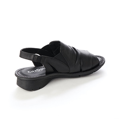 シティ ゴルフ City Golf アウトステッチ製法 ウェッジサマーサンダル GFL20103 BLACK M　(23.0～23.5)