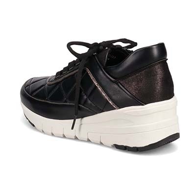 【撥水加工】HIROKO KOSHINO ヒールアップスニーカー  HKL1202 BLACK 23.0