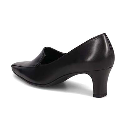 HIROKO KOSHINO ソフトな足あたり サイドのカッティングが綺麗なスクエアトゥパンプス HKL4506 BLACK 23.0