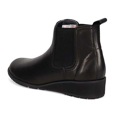 【防滑ソールタイプ】HIROKO KOSHINO　しっとり＆ソフトな牛革を使用した  カジュアルショートブーツ  HKL4630AH BLACK 23.0