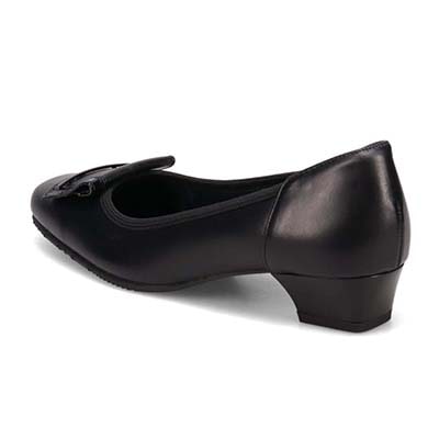 【防滑ソールタイプ】HIROKO KOSHINO  ベーシックローヒールパンプス　HKL5154H BLACK 23.0