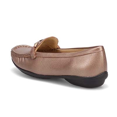 HIROKO KOSHINO 足入れの良いスクエアトゥ・モカデザイン カジュアルシューズ HKL7500 BRONZE 23.0