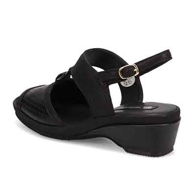 HIROKO KOSHINO バックストラップウェッジサンダル　HKL7528 BLACK M　(23.0～23.5)