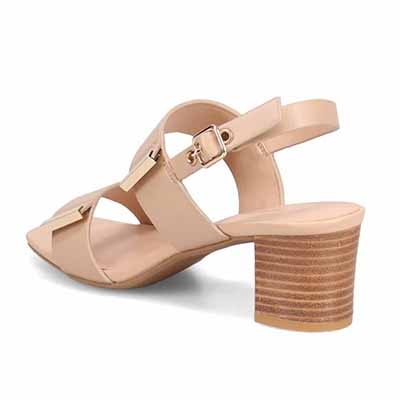 HIROKO KOSHINO 安定の太めヒール バックストラップ 5.5cmヒールサンダル　HKL8009 BEIGE 23
