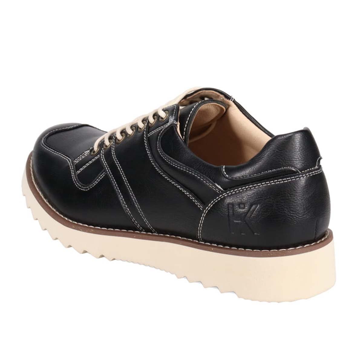 HIROKO KOSHINO HOMME  メンズ こがし系の素材を採用したカジュアルスニーカー　HR5903 BLACK 25.0