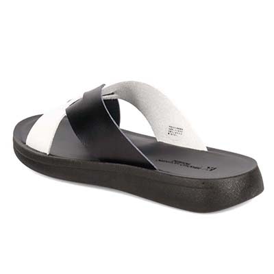 HIROKO KOSHINO HOMME  メンズ フラットサンダル　HR5911 BLACK/WHITE M（25～25.5）