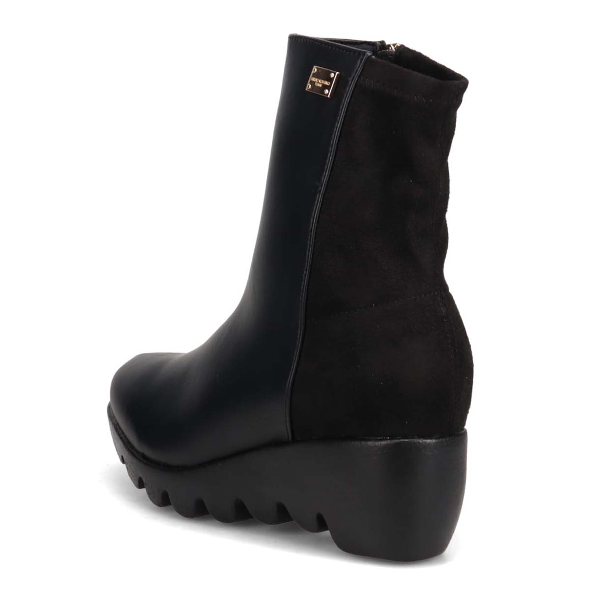 【撥水加工】HIROKO KOSHINO FEMME　ウエーブウエッジソールブーツ　HRL1009 GRAY-SILKY M　(23.0～23.5)