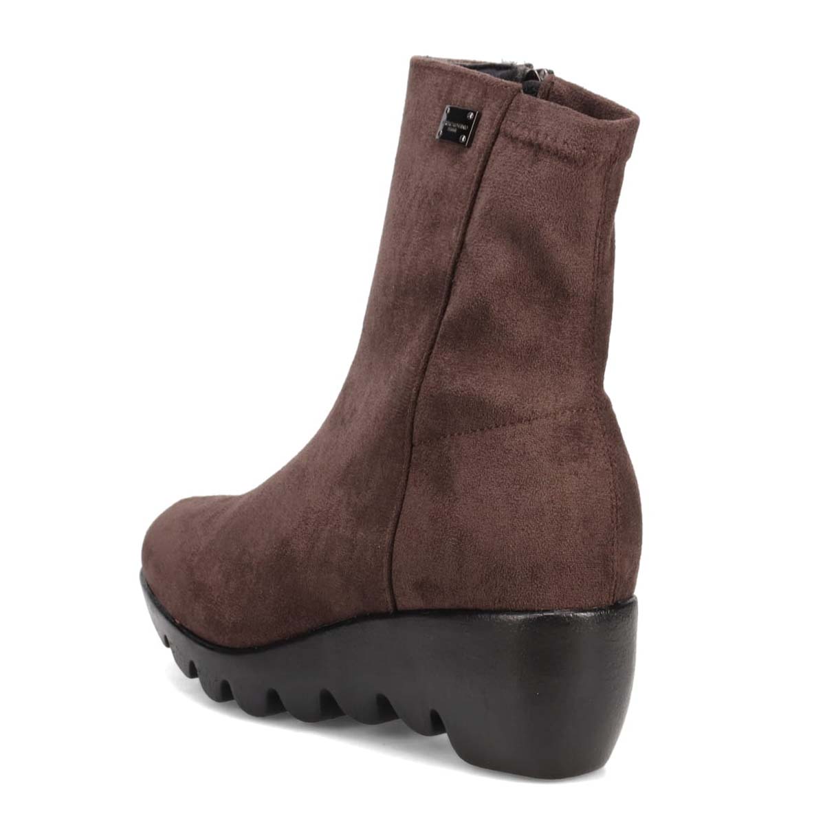 【撥水加工】HIROKO KOSHINO FEMME　ウエーブウエッジソールブーツ　HRL1009 GRAY-SILKY M　(23.0～23.5)