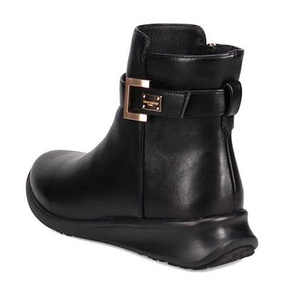 【撥水加工】HIROKO KOSHINO FEMME　防滑仕様デザインショートブーツ　HRL2011 BLACK 23.0