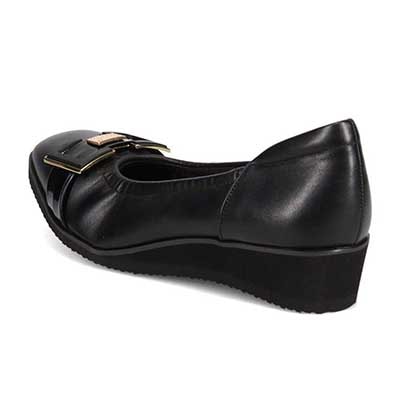 【撥水加工】HIROKO KOSHINO FEMME　超軽量、シャーリングウエッジパンプス　HRL2012 BLACK 23.0