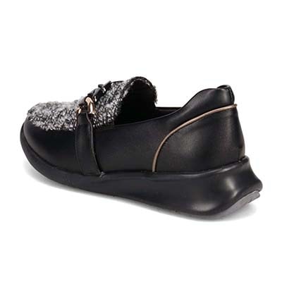 【防滑】HIROKO KOSHINO FEMME　グラスファイバー入り寒冷地用ソールの上品なローファー　HRL2022 BLACK/C 23.0