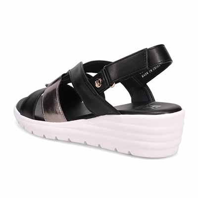 HIROKO KOSHINO FEMME クロスベルトウェッジサンダル HRL2028 BLACK 23.0