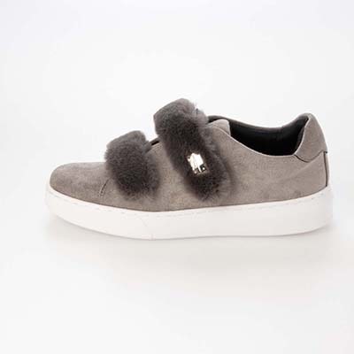 HIROKO KOSHINO FEMME スエード風生地がほっこりとした大人の可愛さのあるスニーカー HRL2030 GRAY 23.0