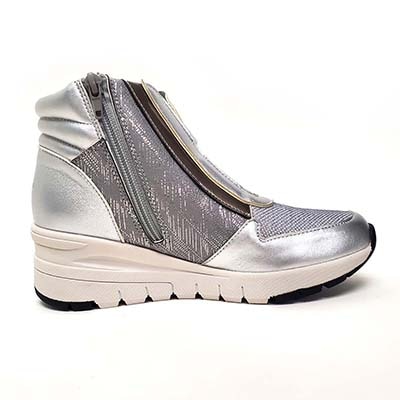 【撥水加工】HIROKO KOSHINO FEMME　ヒールタイプ・ハイカットドレススニーカー　HRL3004 BROWN 23.0