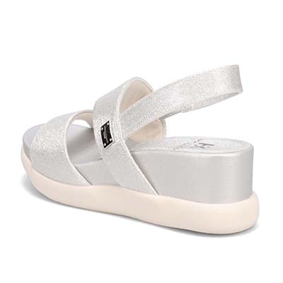 HIROKO KOSHINO FEMME 屈曲性のある6cmウェッッジソールサンダル　HRL5000 SILVER M　(23.0～23.5)