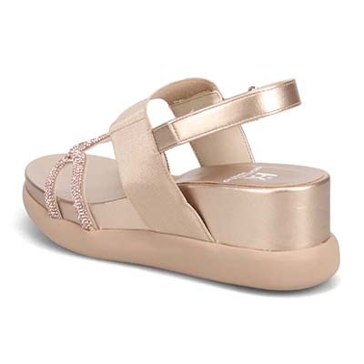 HIROKO KOSHINO FEMME 屈曲性のある 6cmウェッッジソールデザインサンダル　HRL5002 BEIGE M　(23.0～23.5)