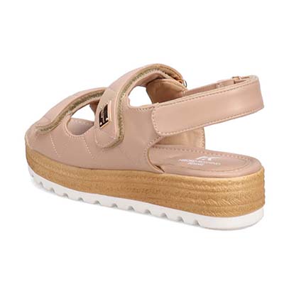 HIROKO KOSHINO FEMME キルティングとジュート風の厚底ソールが大人可愛いサンダル　HRL6000 L-PINK M　(23.0～23.5)