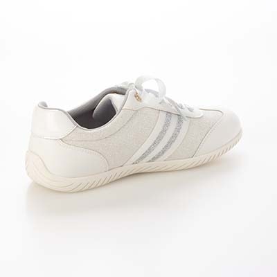 HIROKO KOSHINO FEMME キラキラ輝くメッシュに心躍る。バレエスニーカー　HRL7000 WHITE 23.0