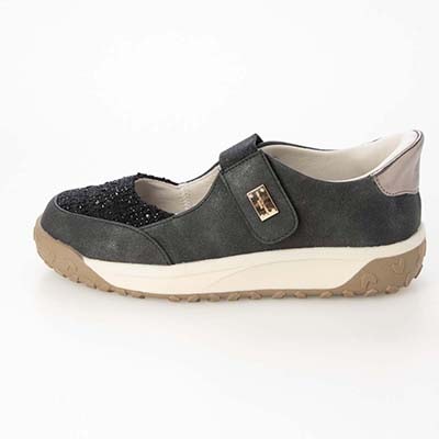 HIROKO KOSHINO FEMME きらめくラインストーンのメリージェーン HRL7002 BLACK 23.0