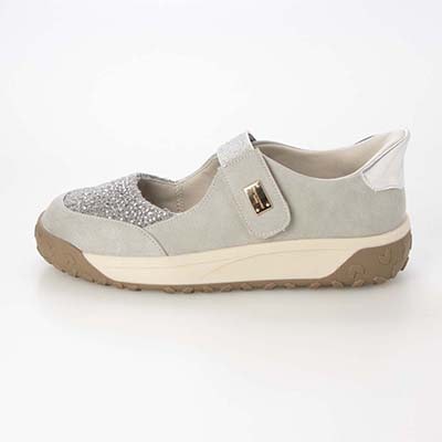 HIROKO KOSHINO FEMME きらめくラインストーンのメリージェーン HRL7002 GRAY 23.0