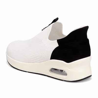 HIROKO KOSHINO FEMMEシンプルニットのスリッポンスニーカー HRL9000 WHITE/BLACK 23.0