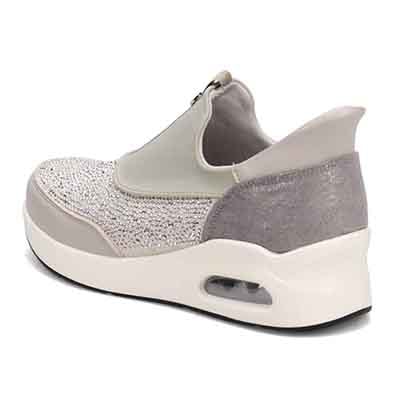 【撥水加工】HIROKO KOSHINO FEMME 大人のクイックフィットスニーカー HRL9001 SILVER 23
