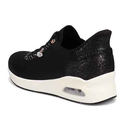 HIROKO KOSHINO FEMME ラメニットの大人可愛いスニーカー HRL9002 BLACK 23.0