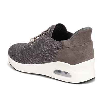 HIROKO KOSHINO FEMME ラメニットの大人可愛いスニーカー HRL9002 GRAY 23.0