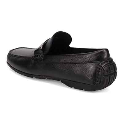 ランバンコレクション LANVIN COLLECTION 「Recovery Shiatsu Insole」搭載で指圧効果により血行をよくする。メタルパーツ付きスリッポンローファー　LV1018XR BLACK 25.0