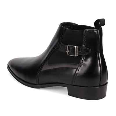 ランバンコレクション LANVIN COLLECTION 「Recovery Shiatsu Insole」搭載で指圧効果により血行をよくする。本革サイドゴアブーツ　LV1022XR BLACK 25