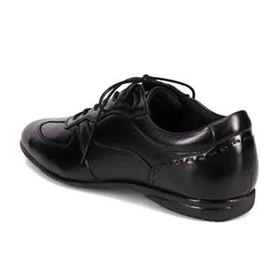 ランバンコレクション LANVIN COLLECTION 「Recovery Shiatsu Insole」搭載で指圧効果により血行をよくする。軽快な履き心地のレースアップレザーカジュアルシューズ　LV1024XR BLACK 25