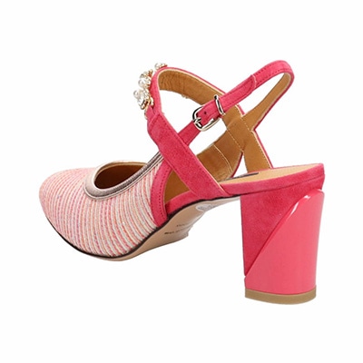 マドラス madras 眩い輝きのクリスタルを贅沢に使用した バックストラップパンプス MAL1120 PINK-TX 23.0