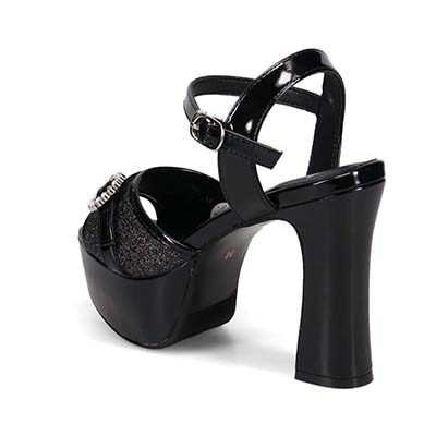 「特別な日は、足元から可愛く！」そんな願いを叶えるマドラス madras TGC in あいち・なごや 2026 出演モデル着用シューズ　厚底グリッターサンダル　MAL7582TGC BLACK M（23.0cm～23.5cm）