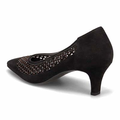 マドラス madras 特許 リカバリーメタインソール搭載 5.5cmヒール のカットワークデザインパンプス　MAL9123MT BLACK-SILKY 23.0