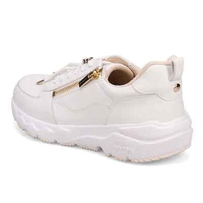 マドラス madras 特許 Recovery meta insole搭載  ゴールドがアクセントのエレガンでスタイリッシュなレザースニーカー　MAL9136AMT WHITE 6（23.0cm～23.5cm相当）
