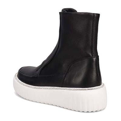 マドラス madras 特許　リカバリーメタインソール搭載  煌めくルーチェがアクセントのフロントジップ厚底ブーツ　MAL9147MT BLACK 23（23.0～23.5cm相当）